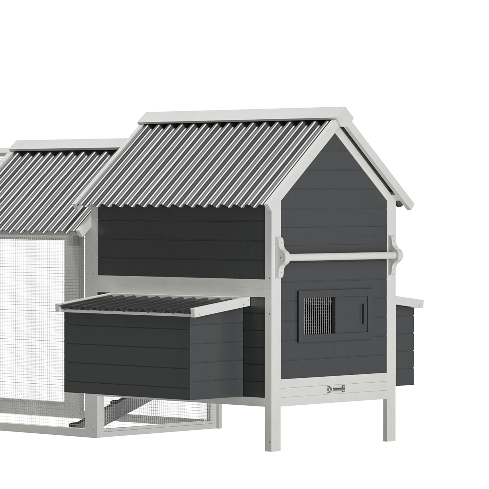 PawHut Extra Large Chicken Coop with Handle PVC Roof Nesting Boxes Tray