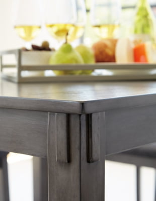 Signature Design by Ashley Bridson Counter Height Dining Room Table and Bar Stools (Set of 5), Gray