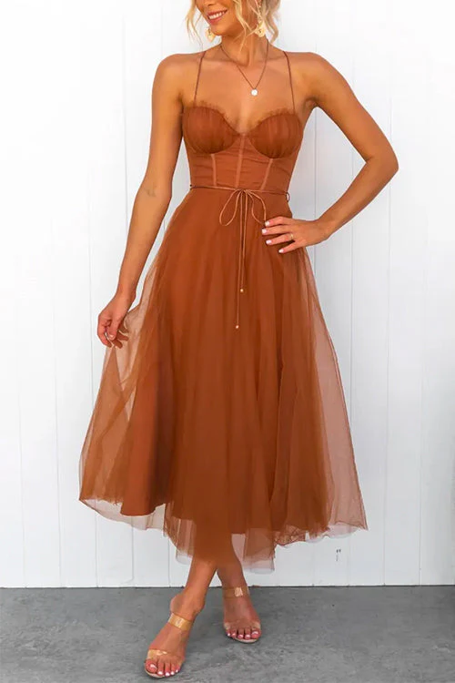 Elegant Open Back Swing Maxi DressClistos