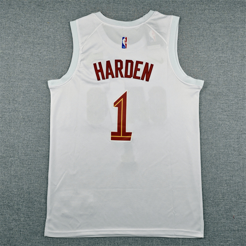 Men's Cleveland Cavaliers James Harden #1 White Swingman Jersey - Association Edition