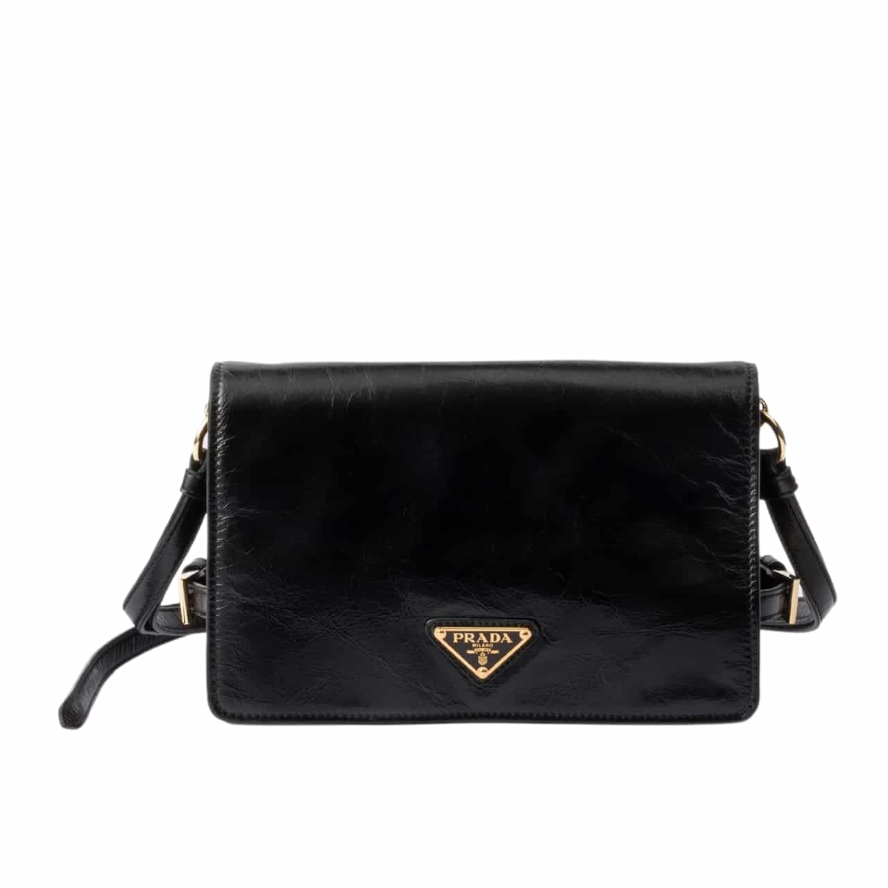 Prada Leather Shoulder Bag Black 23Cm