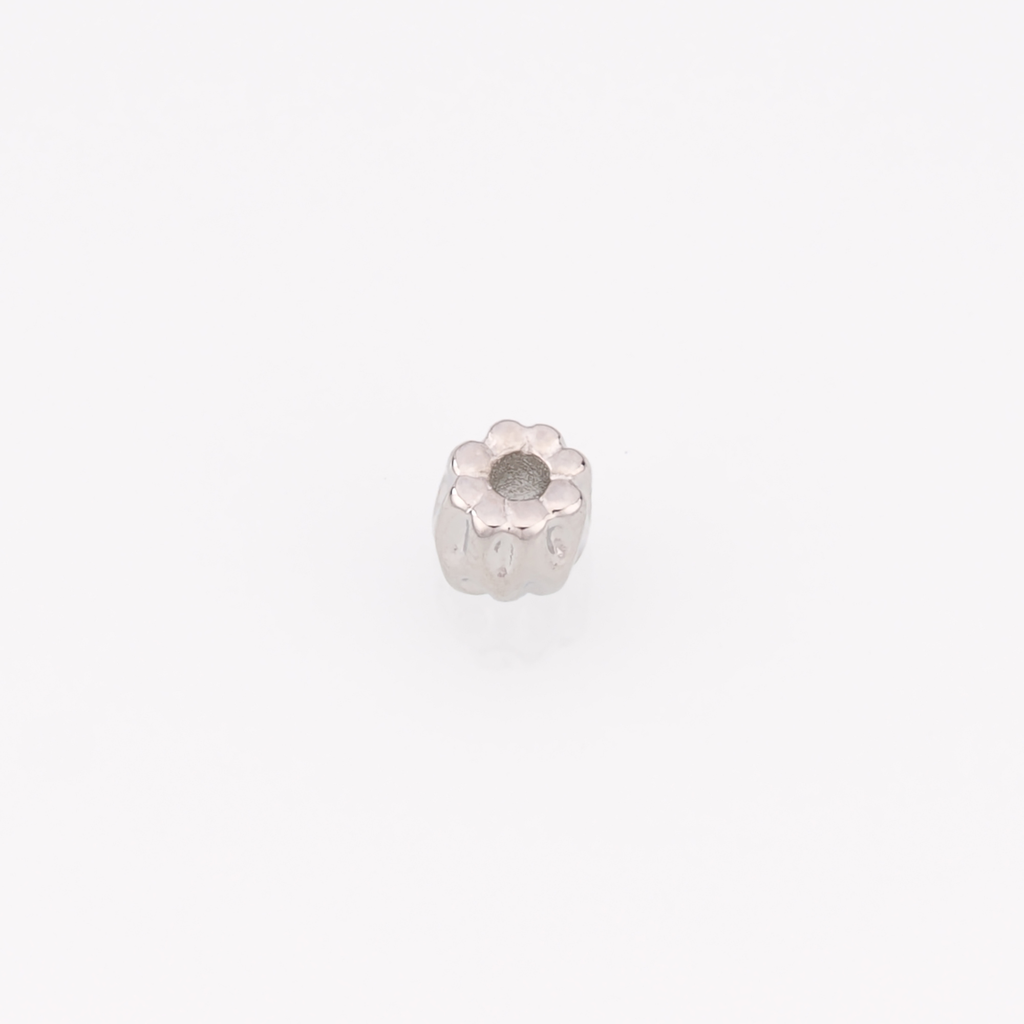 10Pcs 18K Gold Filled Barrel Spacer Beads,Flower Barrel Beads for Bracelet Jewelry Necklace Making Supply