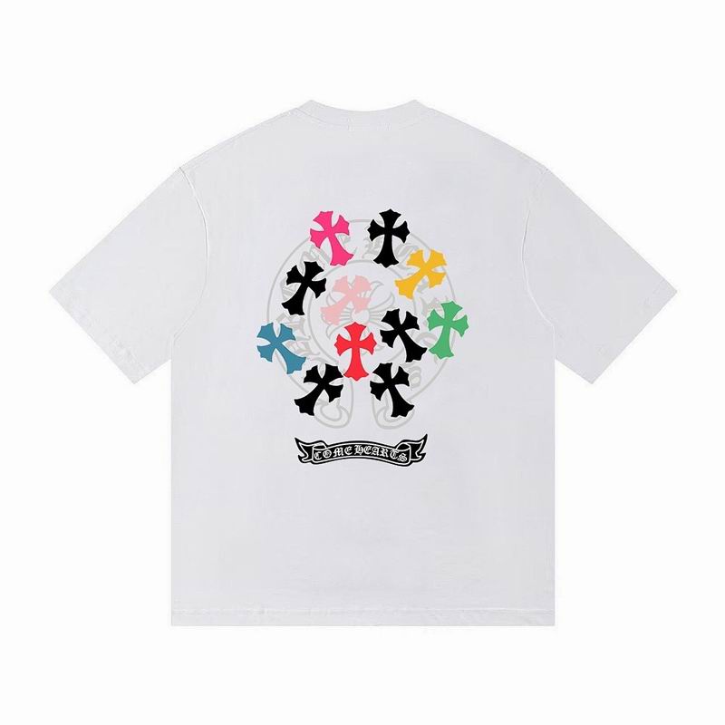 大人気 クロムハーツコピー 刺繍パッチ 半袖 Chrome Hearts夏 Tシャツ スカルデザイン