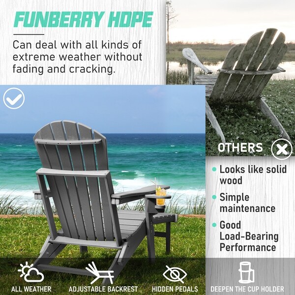 Vrakae Folding and Adjustable Adirondack Chair with Ottoman