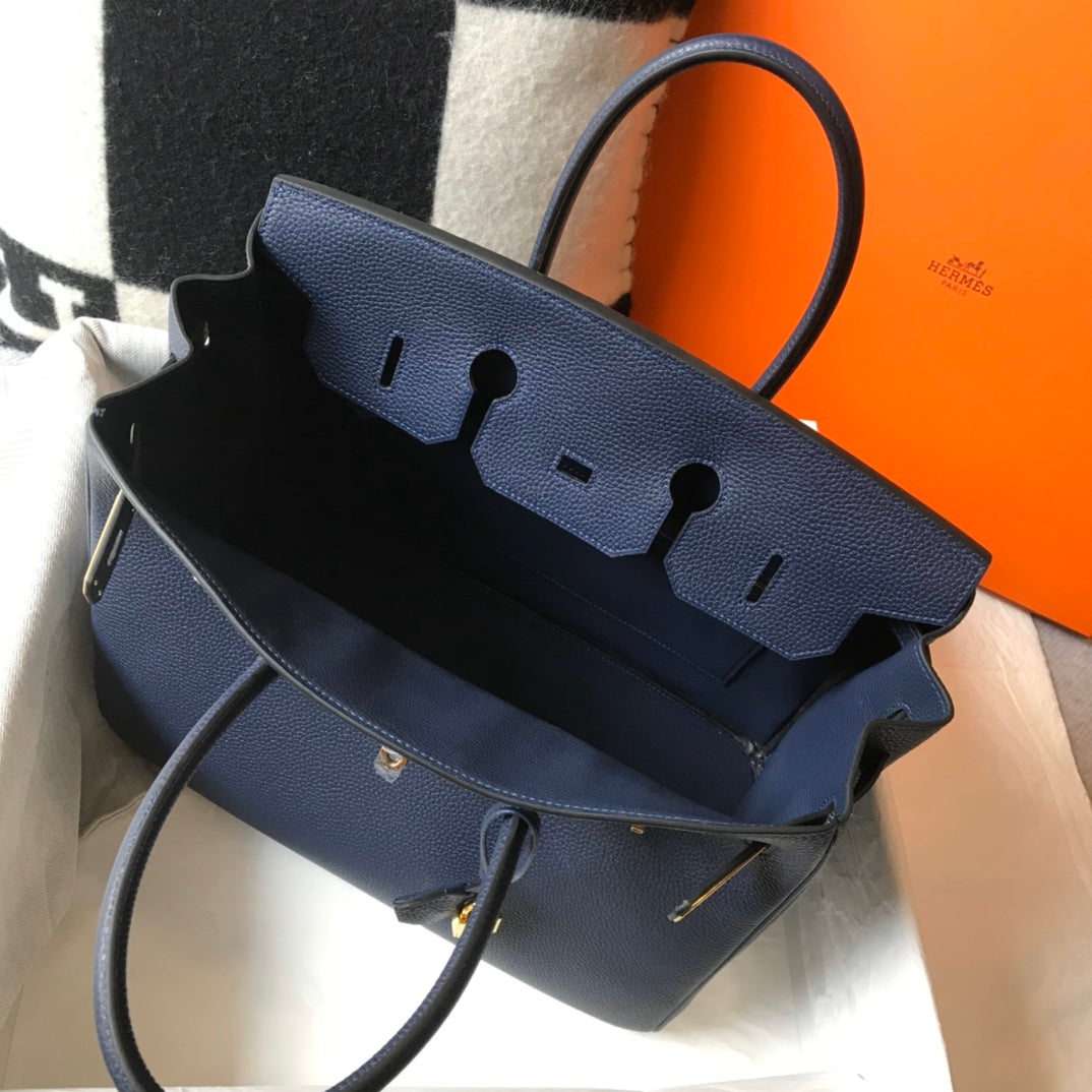Hermes Birkin 35Cm Navy Togo Leather Gold Hardware