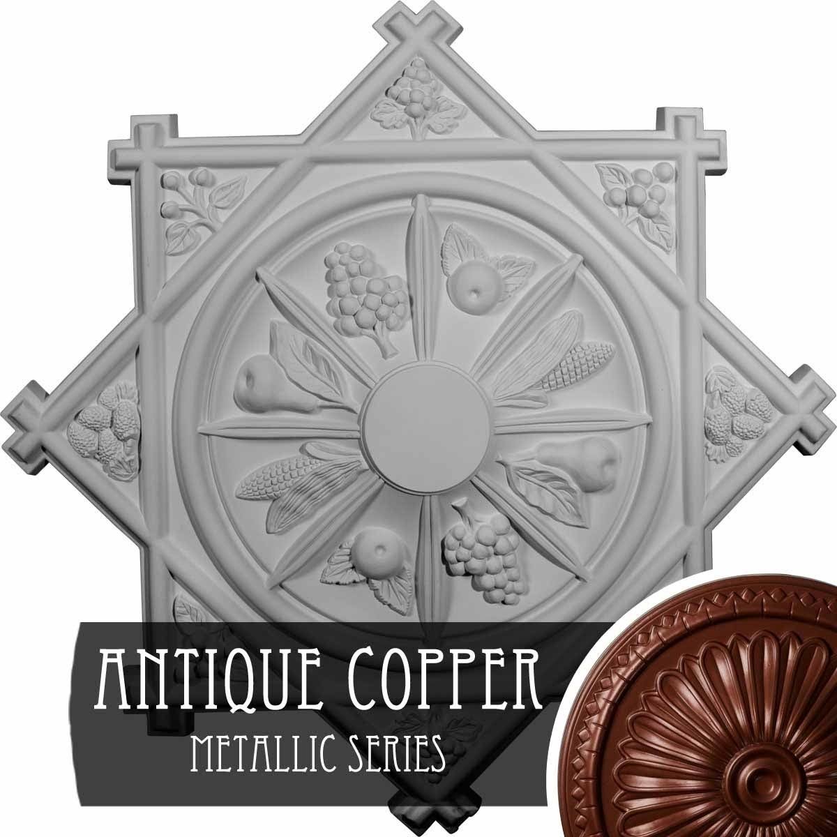38 1/4x22OD x 1 1/2x22P Antilles Ceiling Medallion (Fits Canopies Up to 6x22), Hand-Painted Pot of Cream