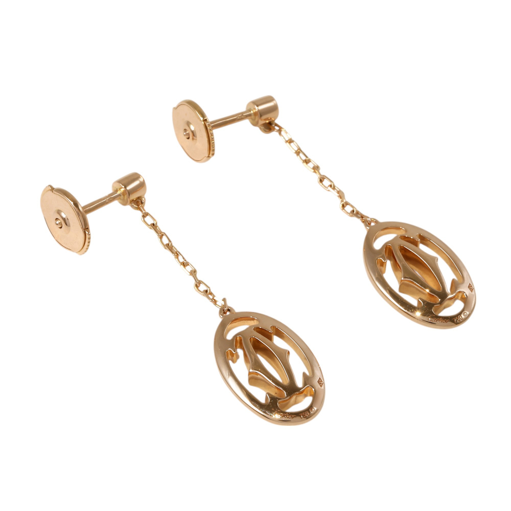 Cartier Double C Logo Earrings 18K Rose Gold B8043600