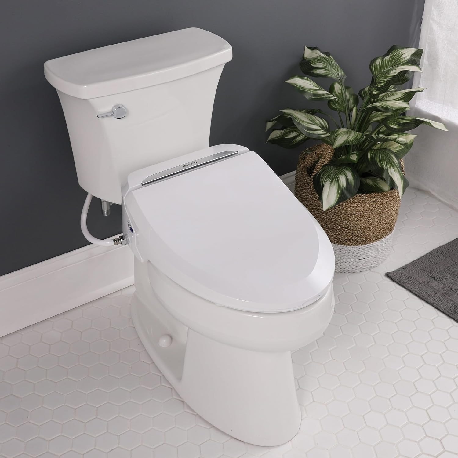 Elongated Electric Bidet Toilet Seat with Warm Water & Dryer, Wireless Remote Bidet