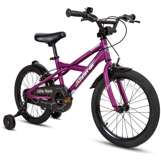 Little Rock Kids Bike for 2-9 Years Boys & Girls with Training Wheels & Dual Handbrakes Easy Assembly 14 16 18 Inch Wheels Kids Bicycle in Black Blue Purple