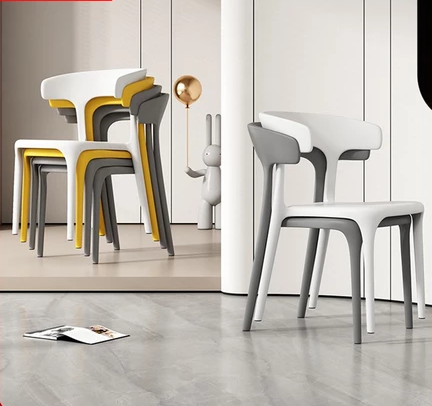 Dining chair Nordic Modern Premium Designer Cafe Restaurant Dining Chair Makan Stackable Stack Kerusi