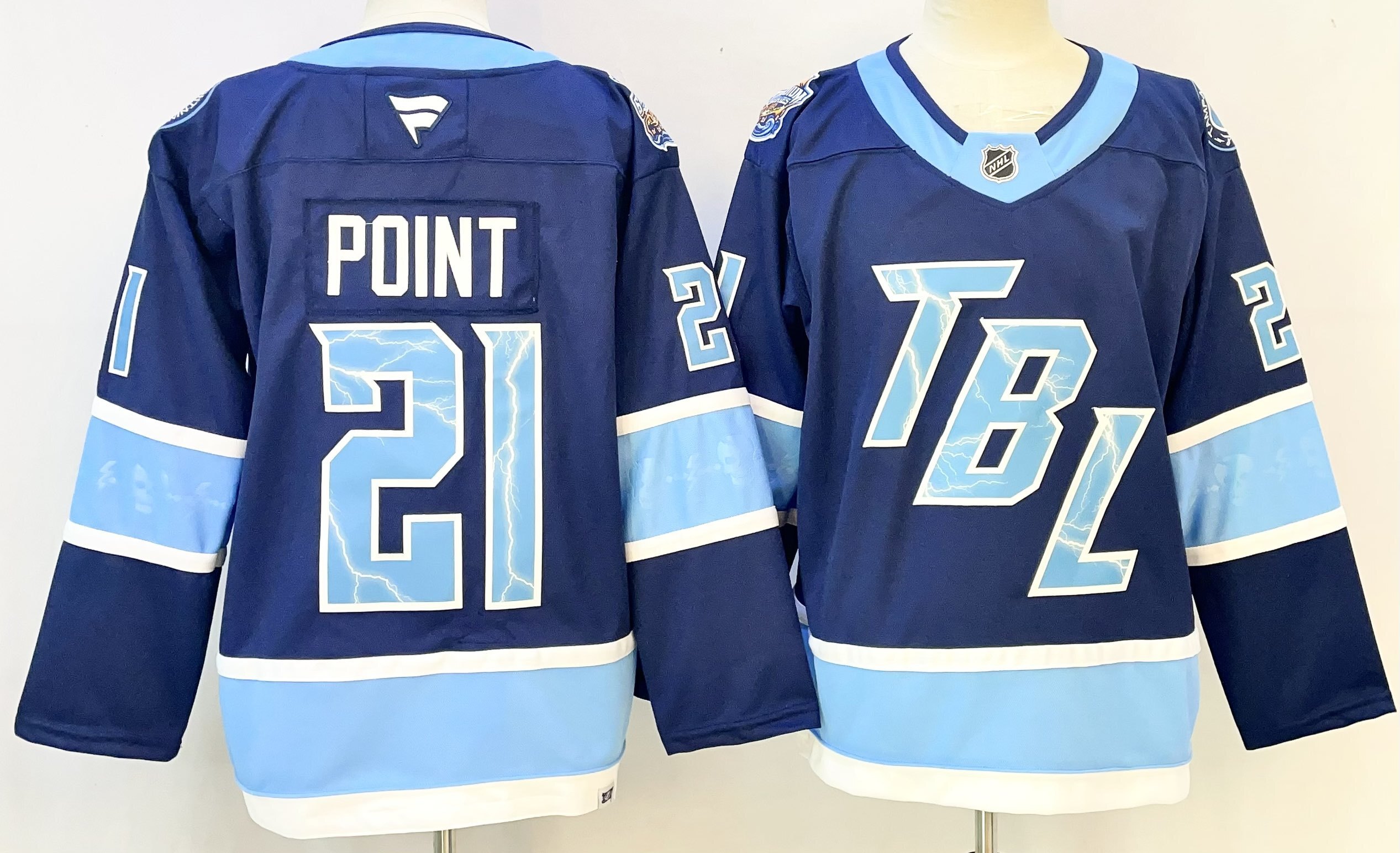 Men's Tampa Bay Lightning Brayden Point #21 Fanatics Blue Premium Player Jersey