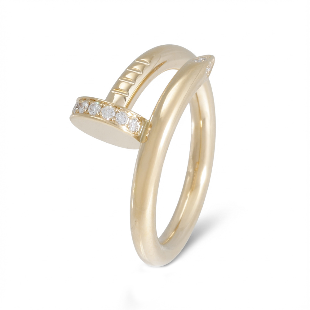 Cartier Juste un Clou Classic Model Diamond Ring 18K Yellow Gold B4216900