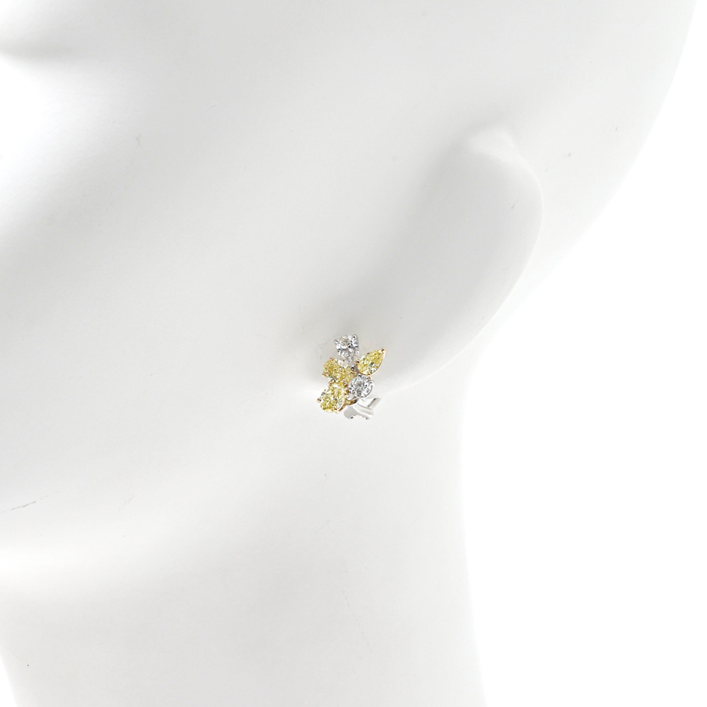 Tiffany & Co. Tiffany Victoria 50th Anniversary of Arrival In Japan K18YG Yellow Gold PT950 Earrings Platinum & 18K Yellow Gold