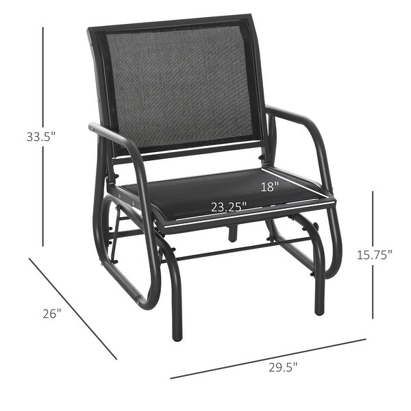 Outsunny Glider/Rocking Chair Set with Breathable Mesh Fabric,Curved Armrest