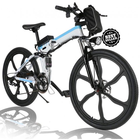 26 inch Folding Electric Bike Mountain E-Bike 21 Speed 36V 8A Lithium Battery Electric Bicycle for Adult Teen