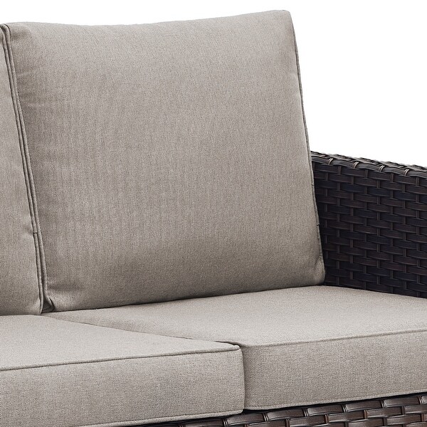 PE Wicker Sofa Rocking Chair Ottoman Set of 9