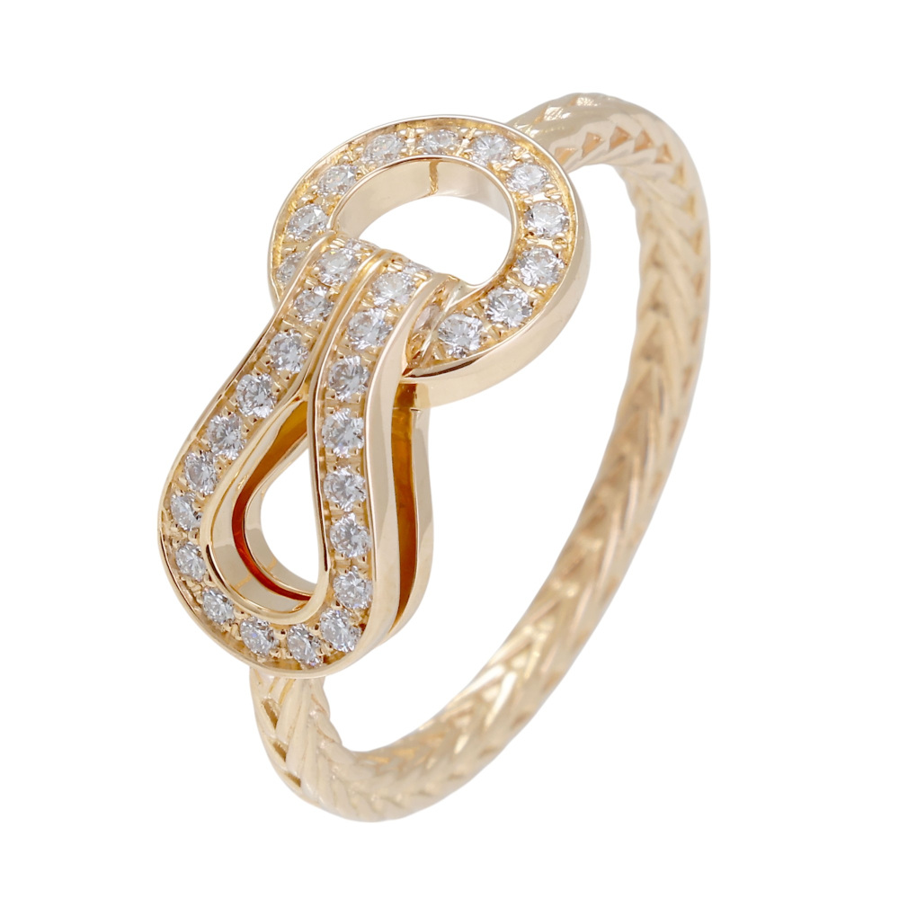 Cartier Agraf Ring 18K Rose Gold Diamond B4217400