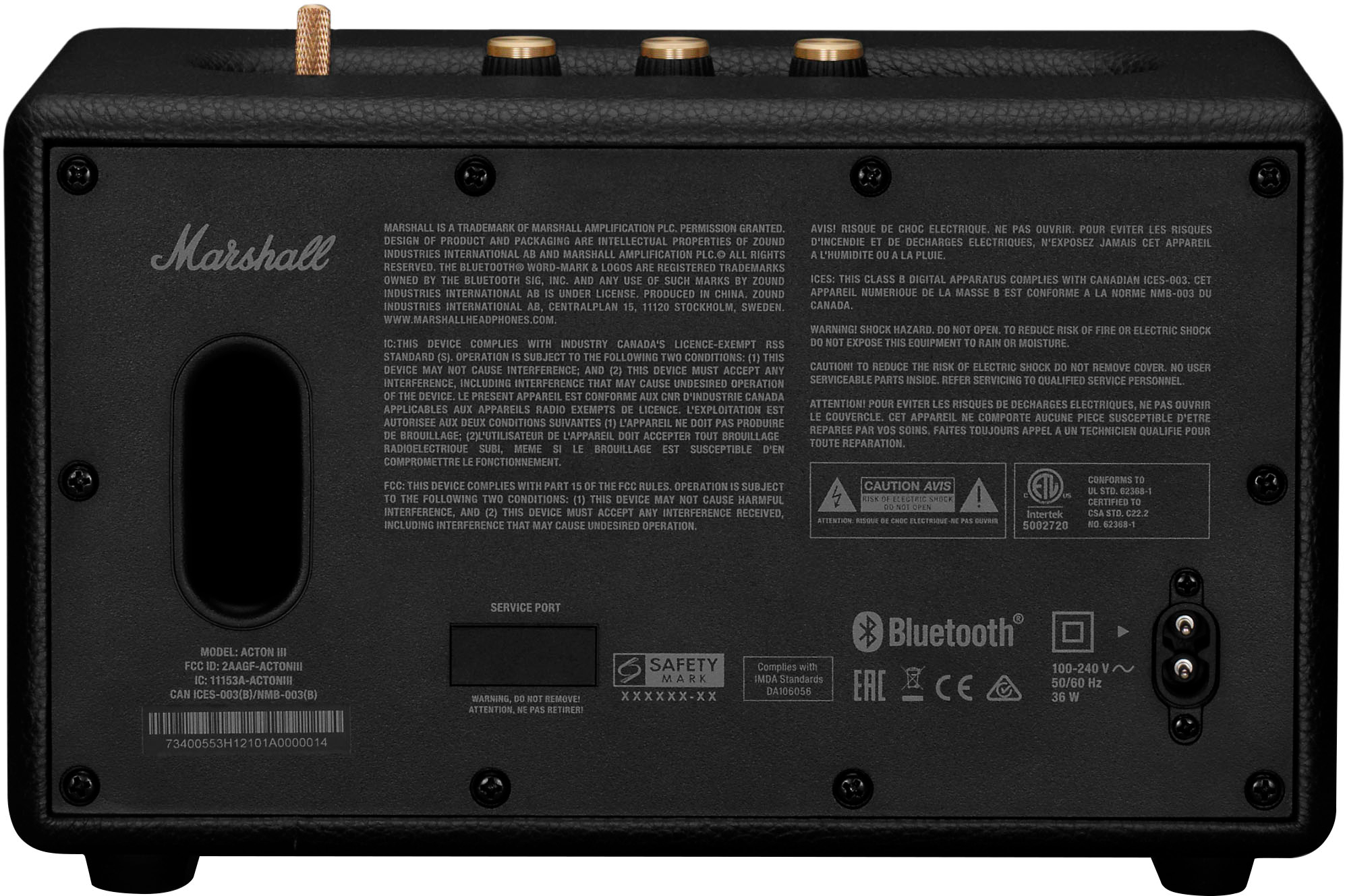 Marshall - Acton III Bluetooth Speaker - Black