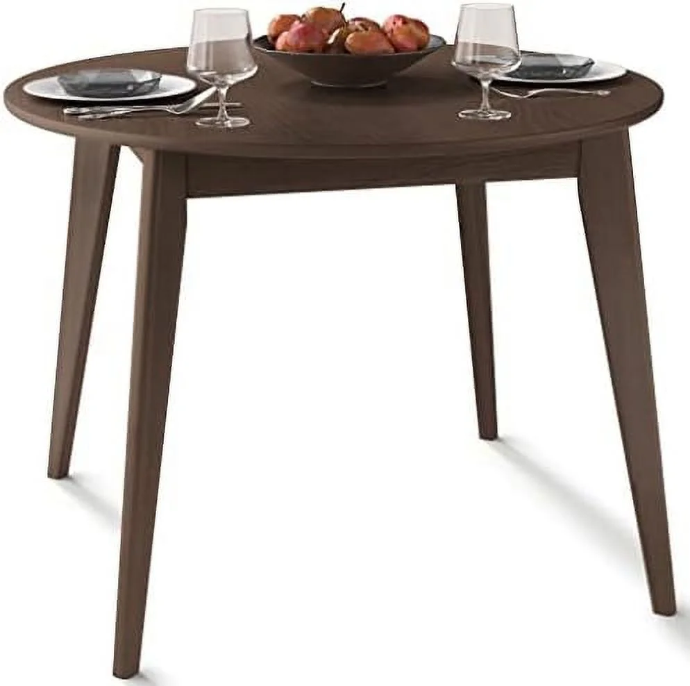 TJUNBOLIFE DAIVA  Orion Round Dining Table for 4 Person - Birch Solid Wood Kitchen & Dining Room  - Mid Century Modern Scandinavian Style \u2013 White Kitchen Table 40 inch