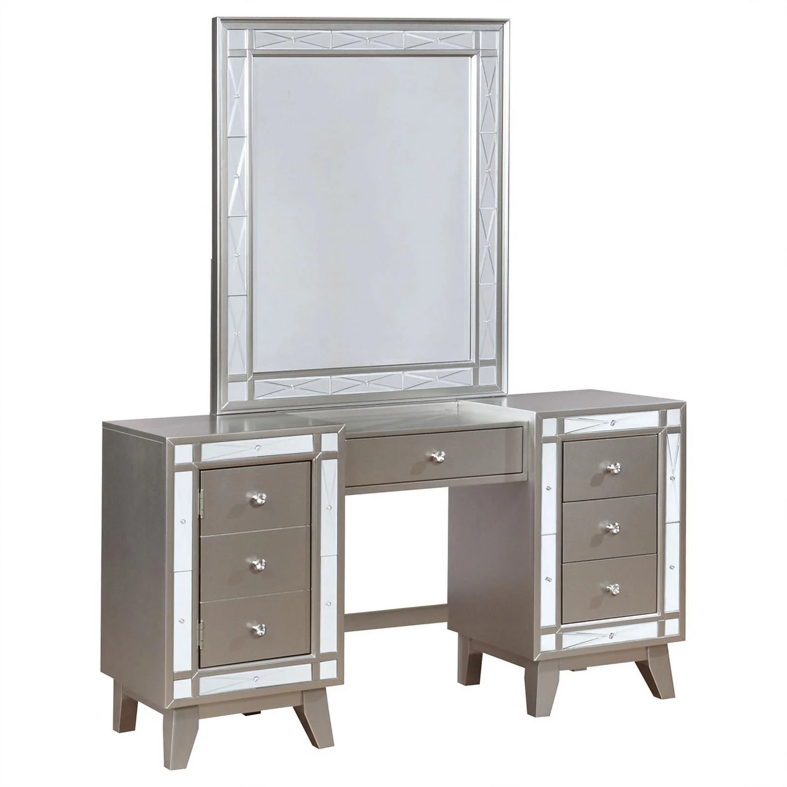 Coaster Leighton Contemporary Wood 3-piece Vanity Set in Metal