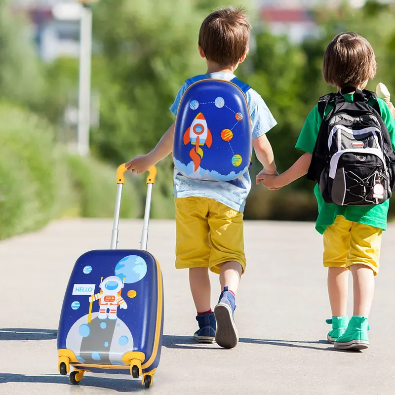 Two-Piece Kids’ Luggage Set – 12-Inch and 16-Inch Carry-On Suitcases with Fun Designs