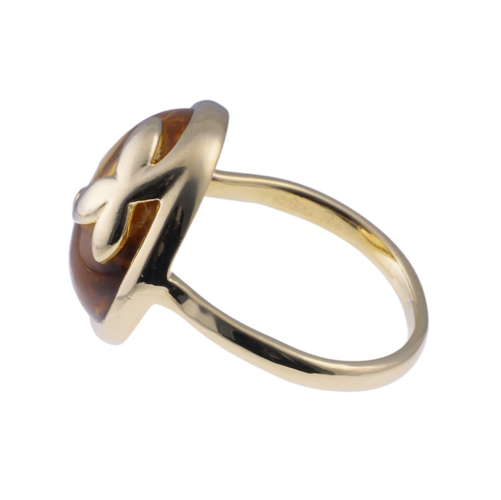 Tiffany & Co. Paloma Picasso Olive Leaf Ring 18K Yellow Gold Citrine