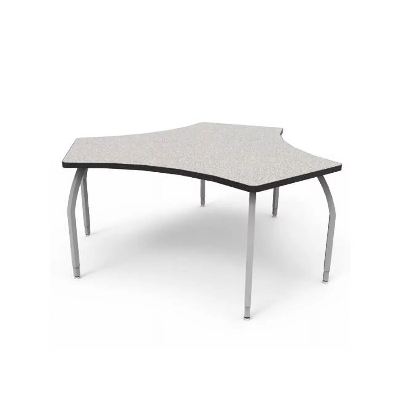Wisconsin Bench ELO7805-EJASS-25 Elo Tide Table with Grey Nebula Laminate & 4 Junior Adjustable Smooth Silver Legs - 21-26 x 54 x 30 in.