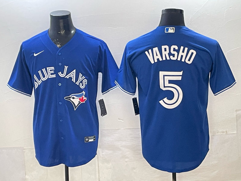 Men's Toronto Blue Jays Daulton Varsho #5 Rush Blue Alternate Replica Jersey