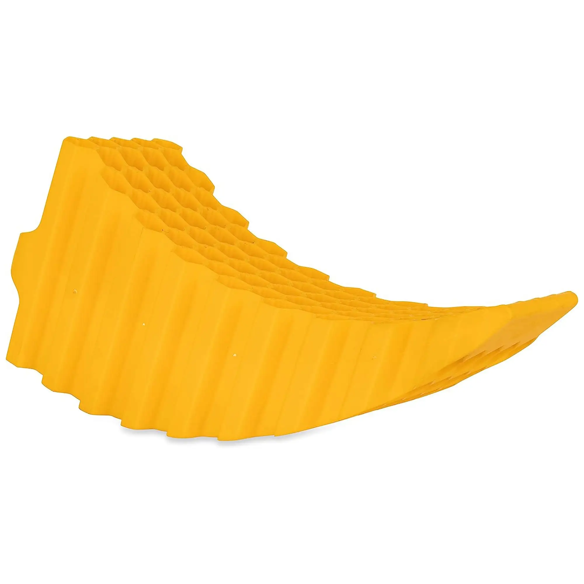 Camco Curved Trailer Aid with Chock & Pad, 6.5 Lift for Tandem Trailer, Yellow