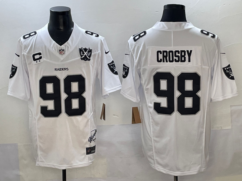 Men's Las Vegas Raiders Maxx Crosby #98 White Player Jersey