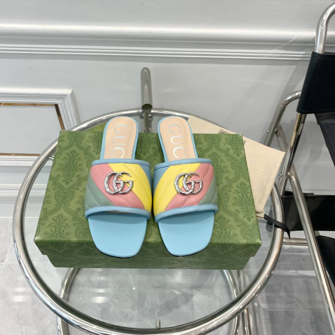 Gucci Double G Rainbow Mules