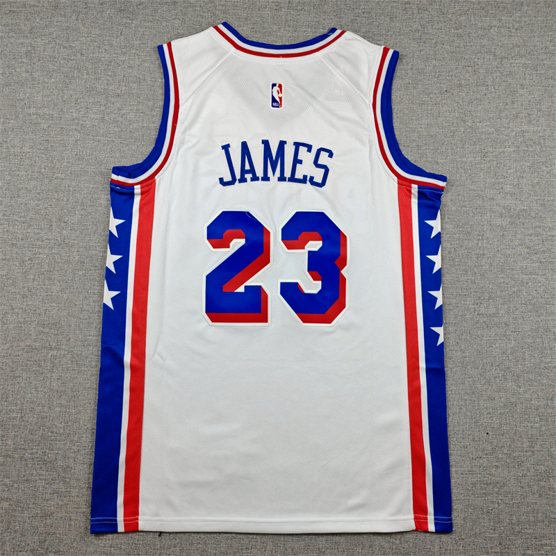 Men's Philadelphia 76ers LeBron James #23 White Swingman Jersey - Association Edition