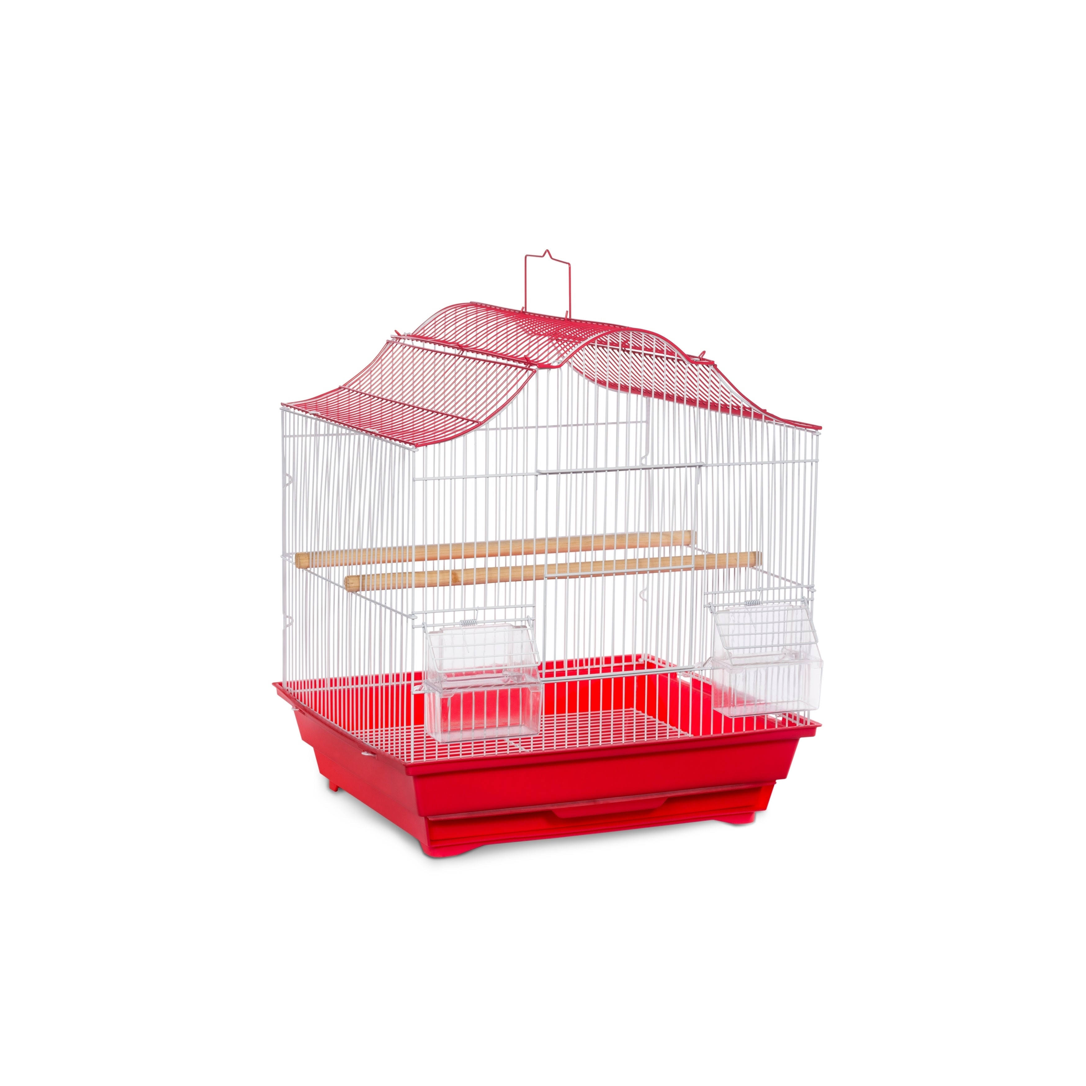 Prevue Pet Products Soho Crown Top Cockatiel Cage Red u0026 White