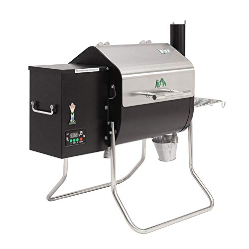 Green Mountain Davy Crockett Sense Mate Electric Wi-Fi Control Foldable Portable Wood Pellet Tailgating Grill with Meat Probe, Black