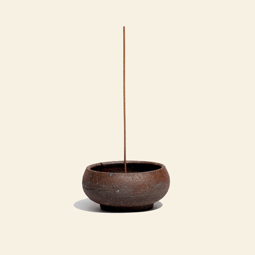 Wabi-Sabi Bowl with Brass Dome Incense Holder