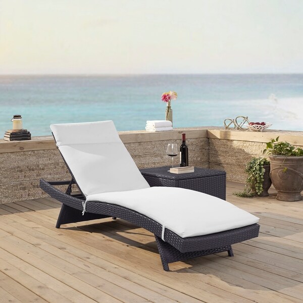 Biscayne Chaise Lounge with White Cushion