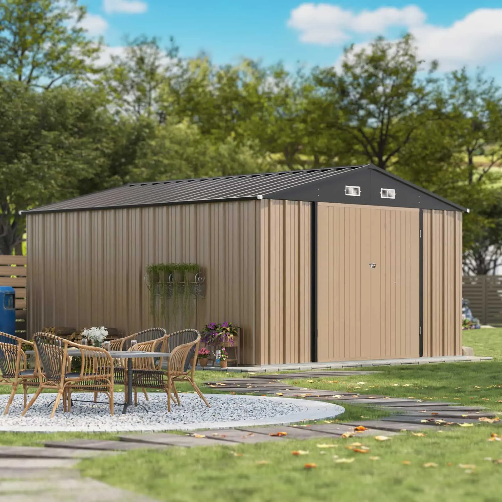 Patiolife 10x12 Metal Shed