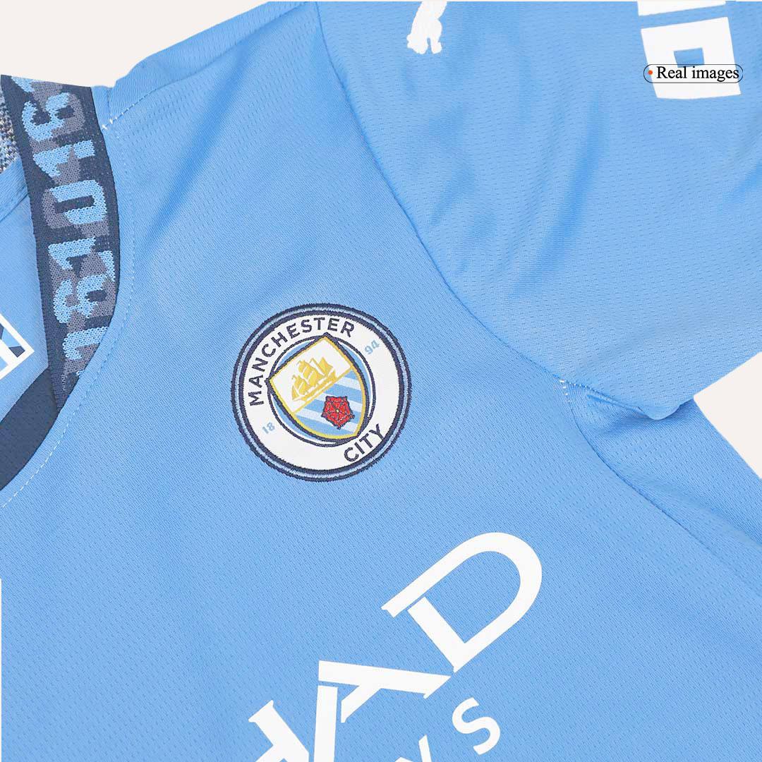 Manchester City Home Kids Soccer Jerseys Kit