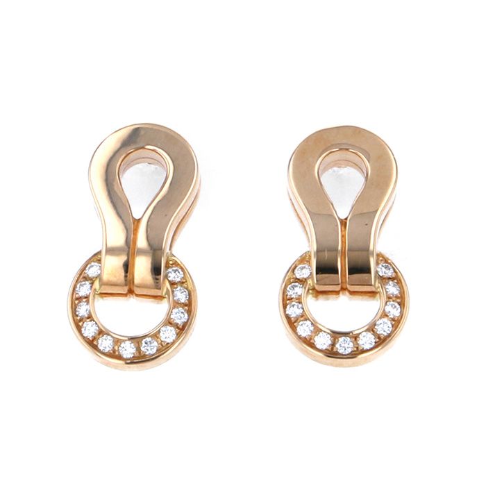 Cartier Agraf Earrings 18K Rose Gold Diamond