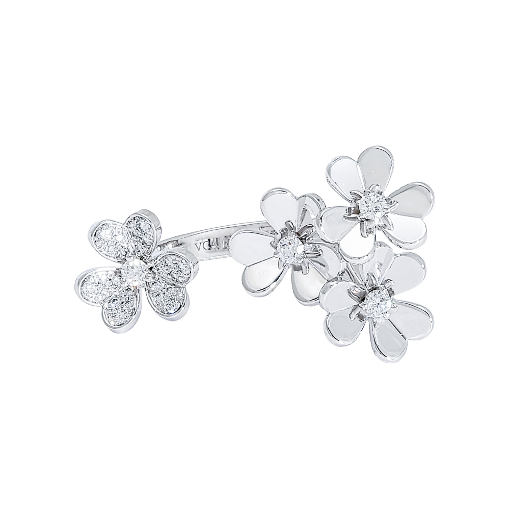 Van Cleef & Arpels Frivole Entre Les Door Ring 18K White Gold Diamond VCARP6L000