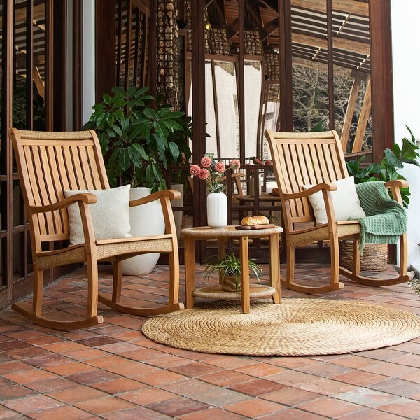 Cambridge Casual Marrakesh 3piece Teak Wood Outdoor Rocking chair set