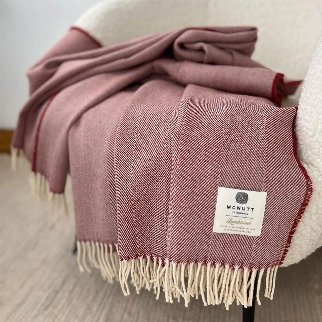 Tabasco Herringbone Merino Lambswool Blanket