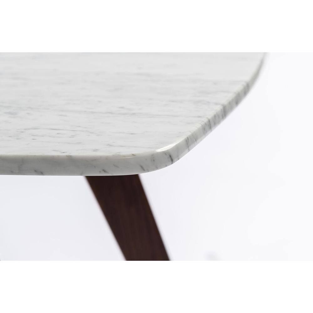 Faura 18x22 x 43.5x22 Rectangular Italian Black Marble Table with Walnut Legs