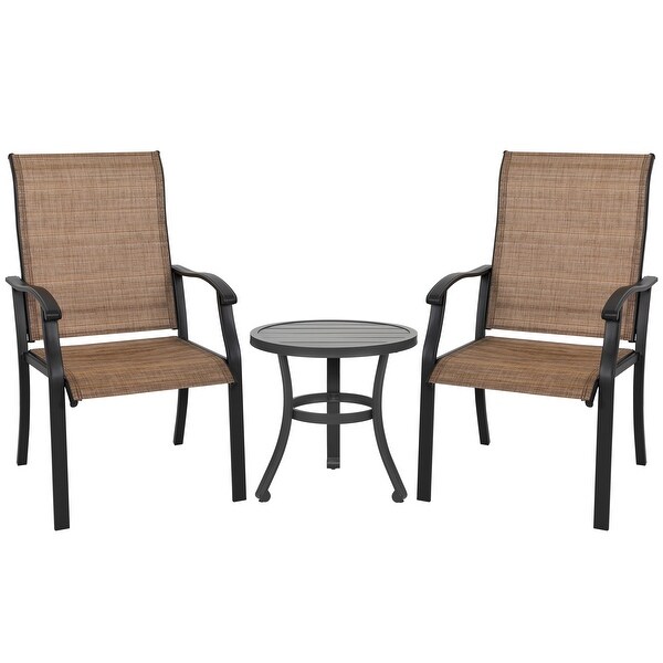Nuu Garden Outdoor 3Piece Bistro Set,Textilene,PowderCoated Iron Frame
