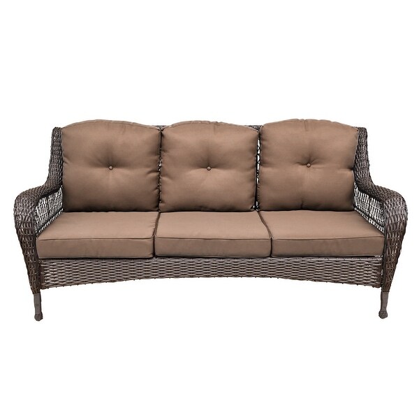 6piece Resin Wicker Patio Furniture Conversation Set with High Back