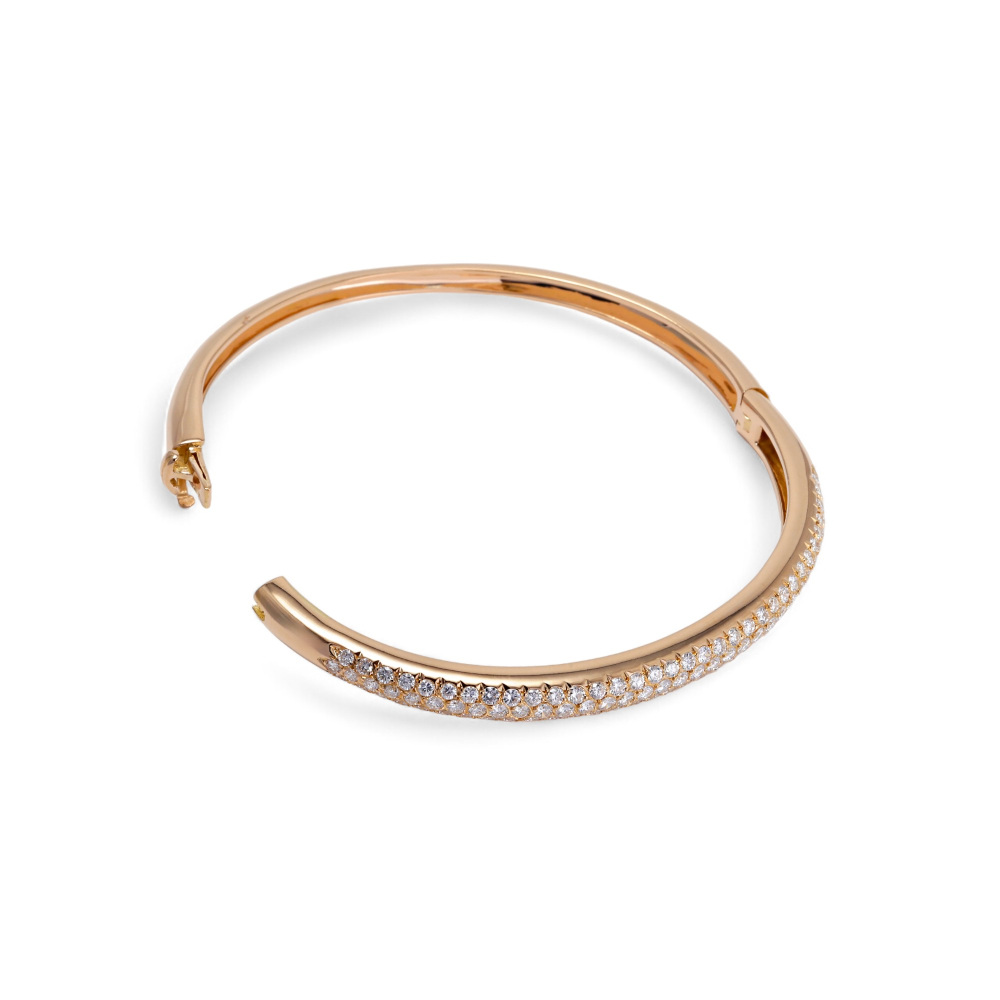 Van Cleef & Arpels Eve K18PG Pink Gold Bangle Bracelet Diamond