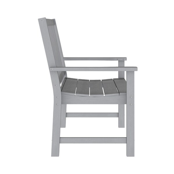 All Weather Heavy Duty Commercial Recycled HDPE Bench with Curved Seat
