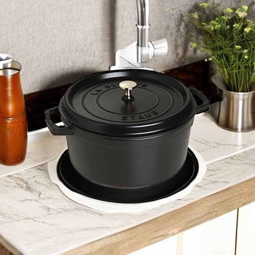 Cast Iron Dutch Oven 7-qt Round Cocotte, Serves 7- 8, Black Matte