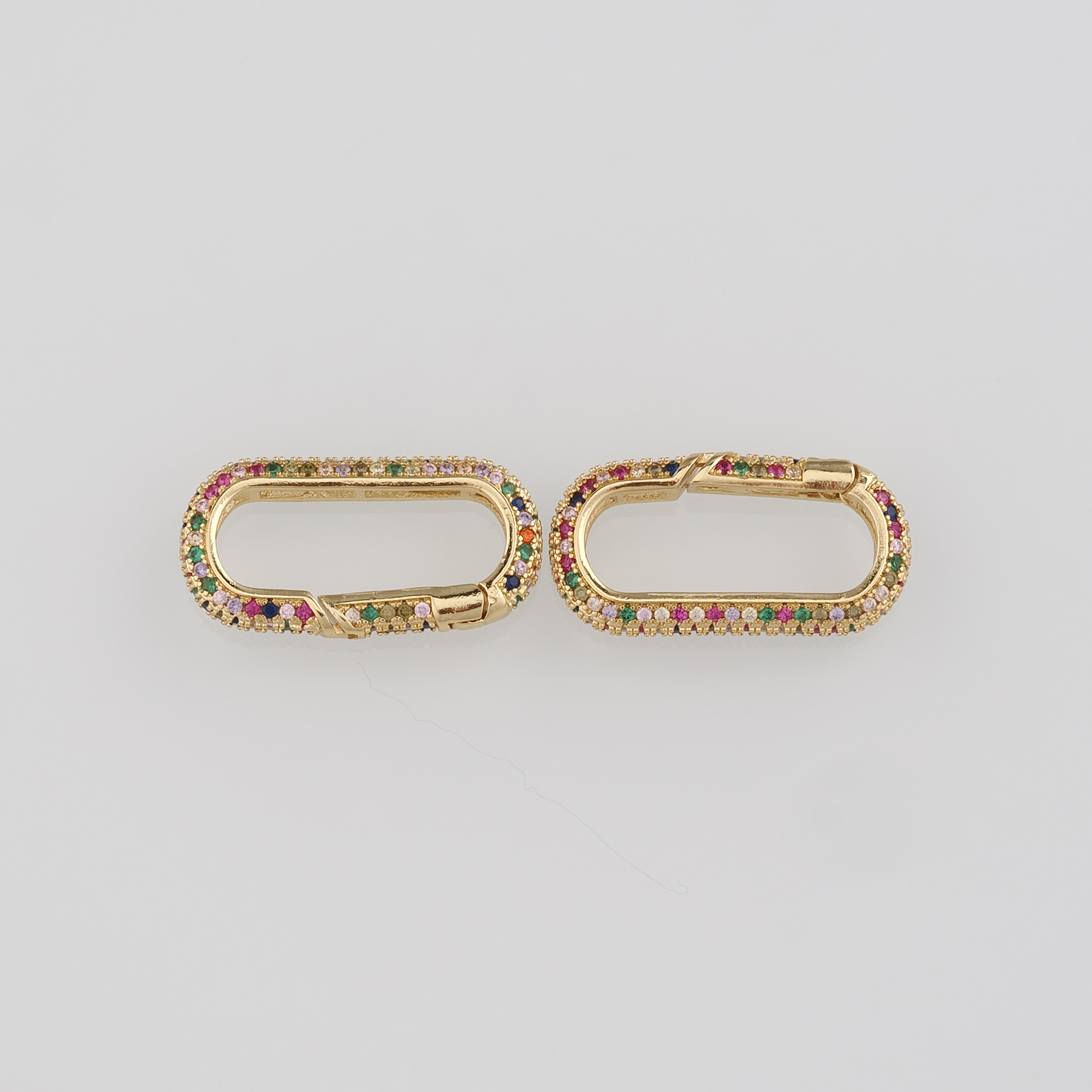 18K Gold Filled Oval Spring Clasp,Push Gate Buckle Bracelet Necklace for DIY Jewelry Finding Necklace Bracelet