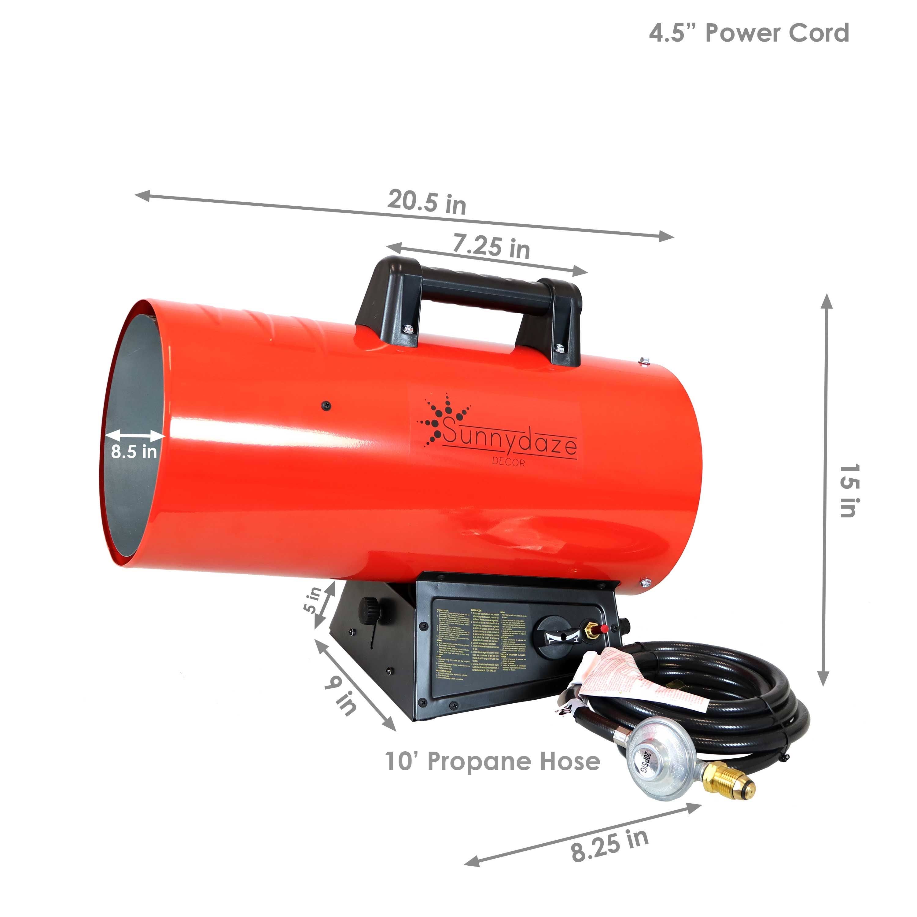 Sunnydaze 125,000 BTU Forced Air Propane Heater - Overheat Auto-Shutoff